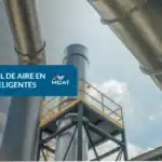 Sistema de ventilación industrial IoT monitoreando en tiempo real la calidad de aire en una fábrica inteligente
